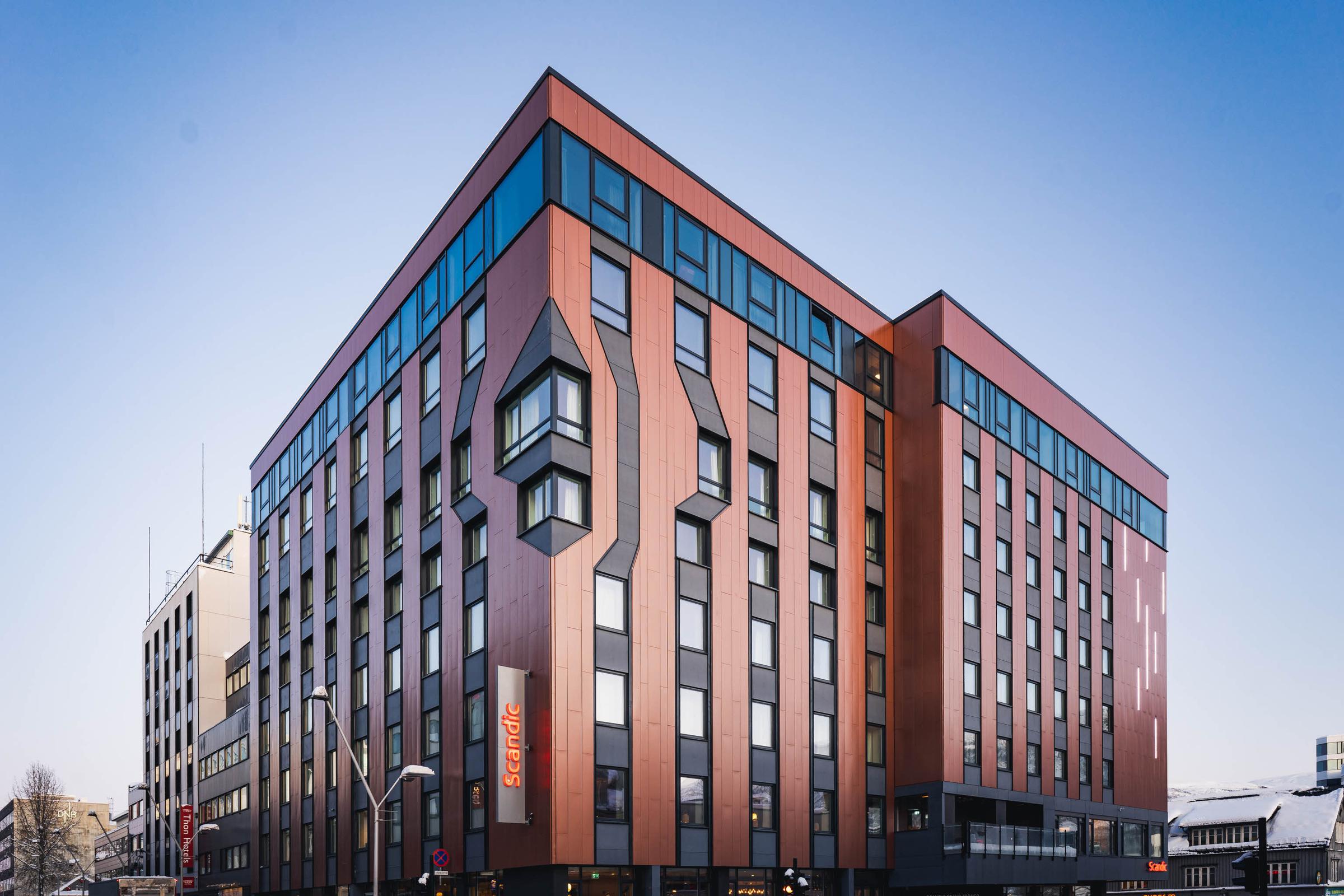 facade of scandic grand tromso in norway