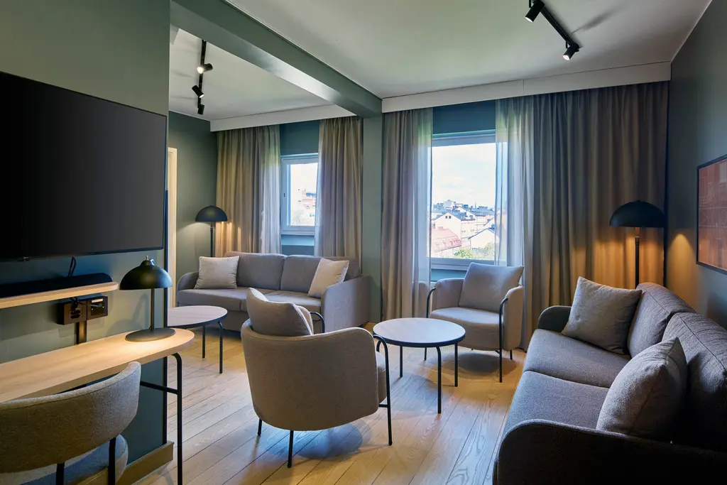 master suite bedroom at scandic malmen in stockholm sweden