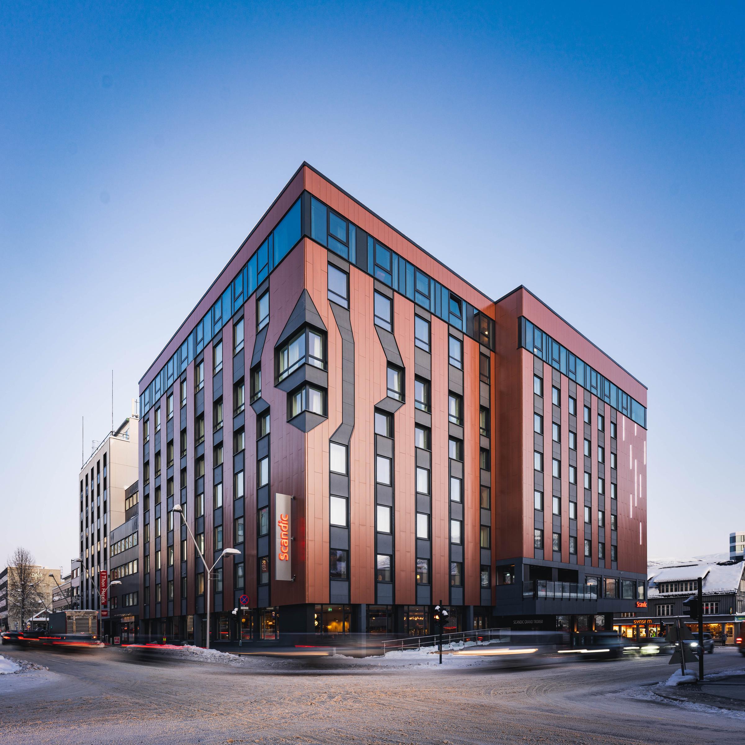 facade of scandic grand tromso in norway