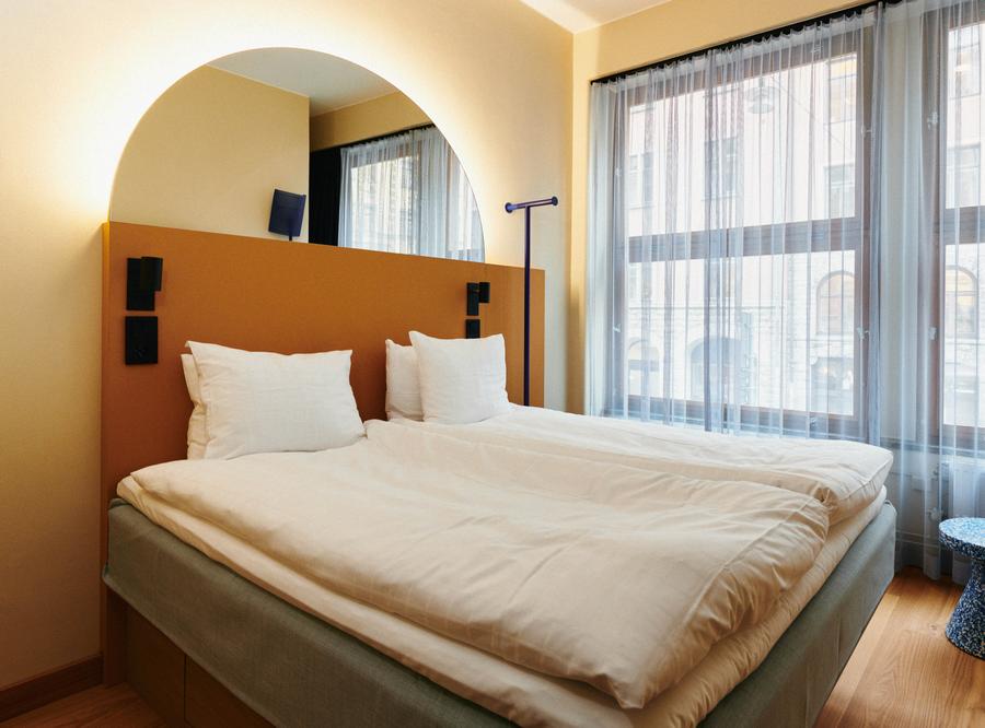 bed in double room at scandic go upplandsgatan in stockholm 