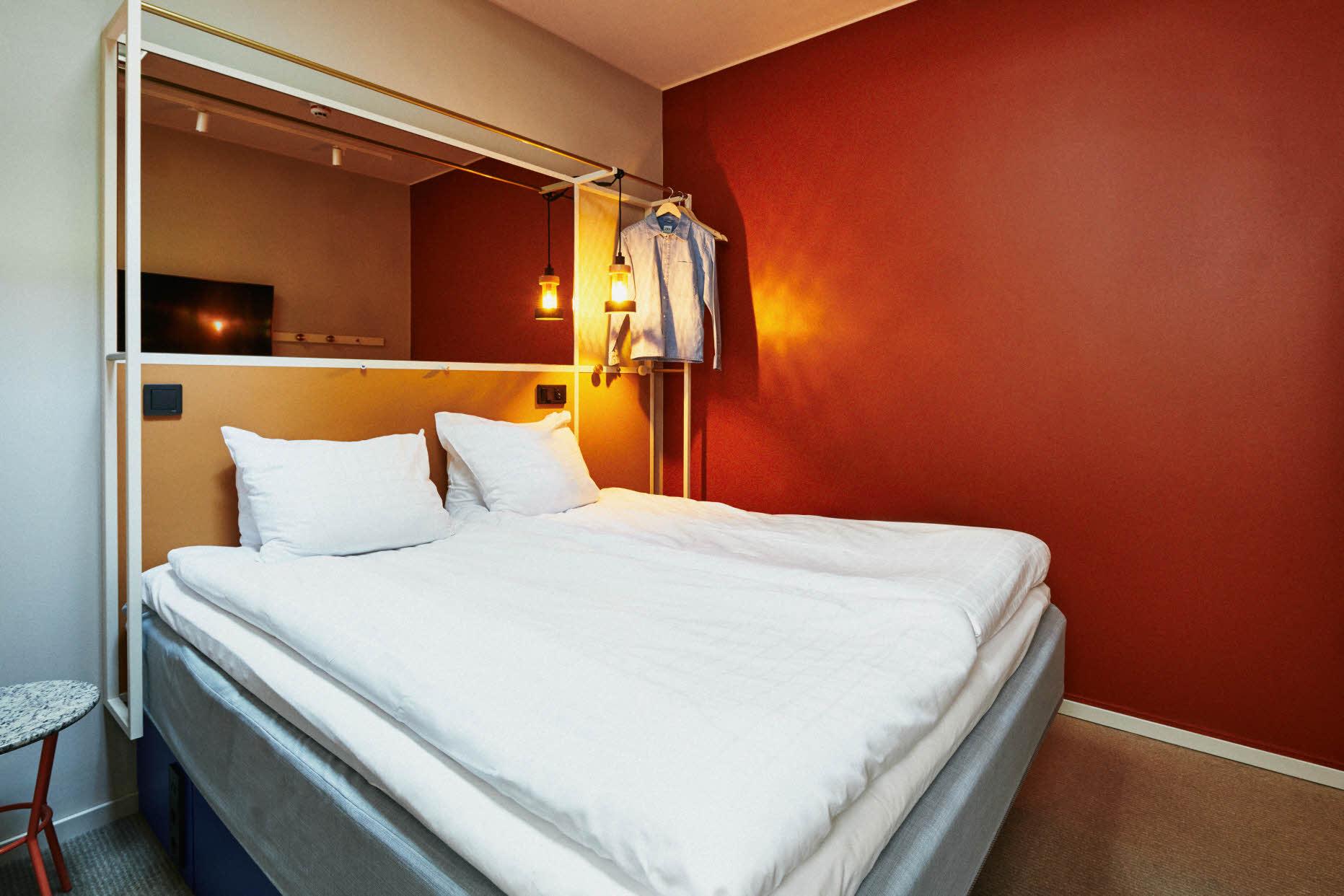 bed in double room at scandic go upplandsgatan in stockholm