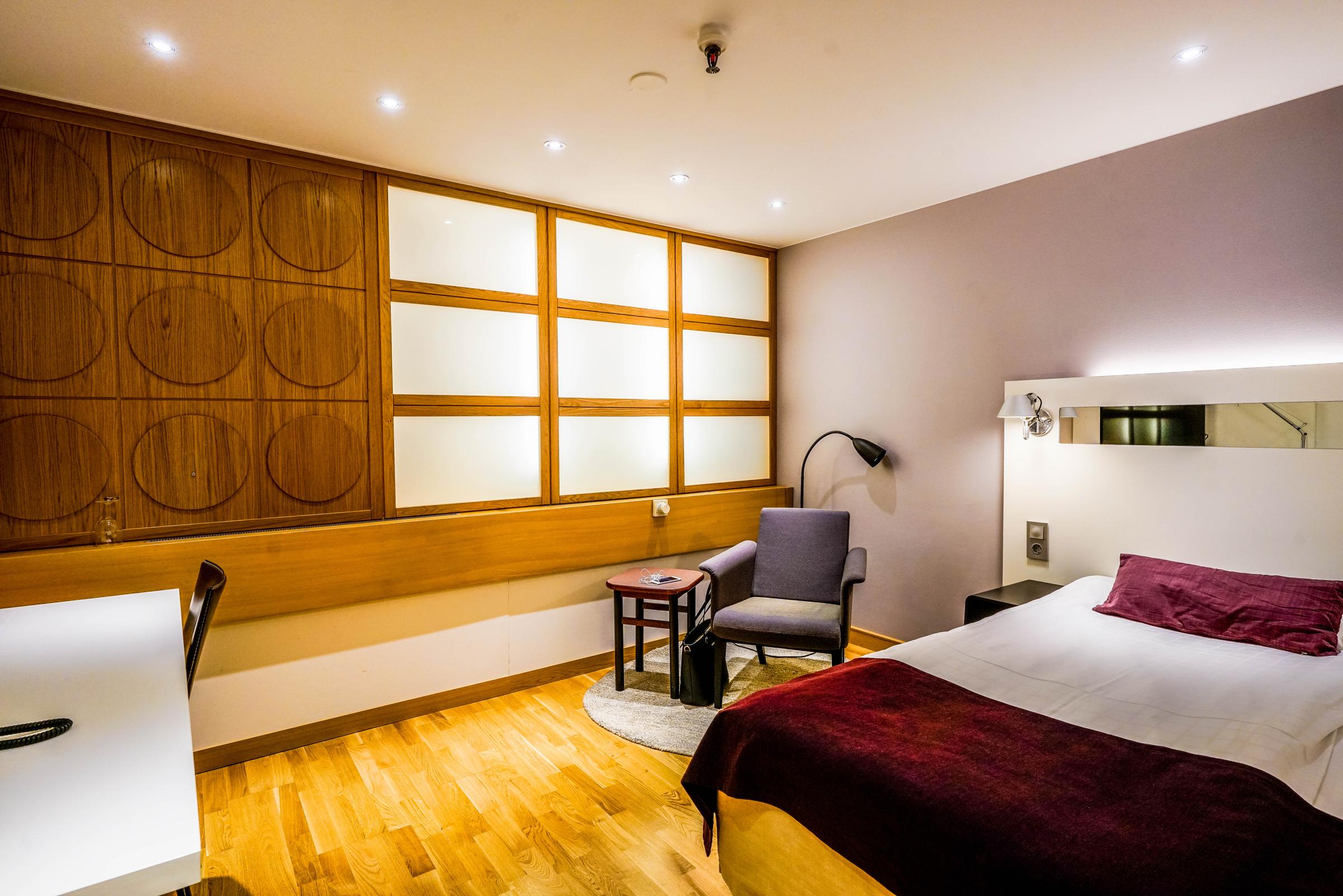 Kabinrum utan fönster hotell Scandic St Jörgen Malmö