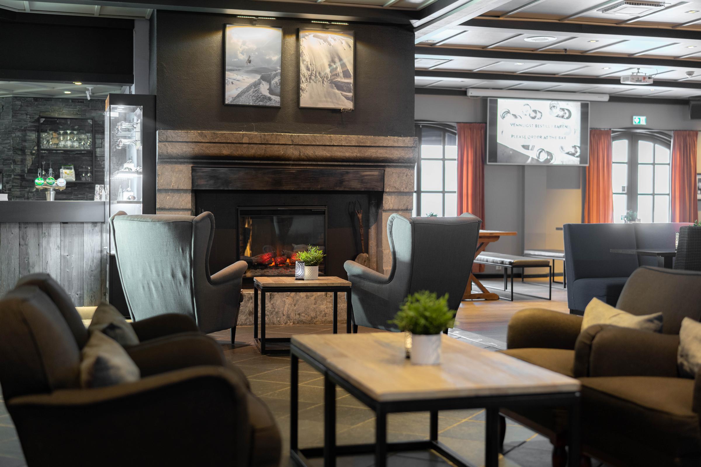 lobby at scandic hafjell in lillehammer