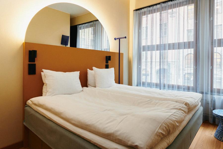 bed in double room at scandic go upplandsgatan in stockholm 