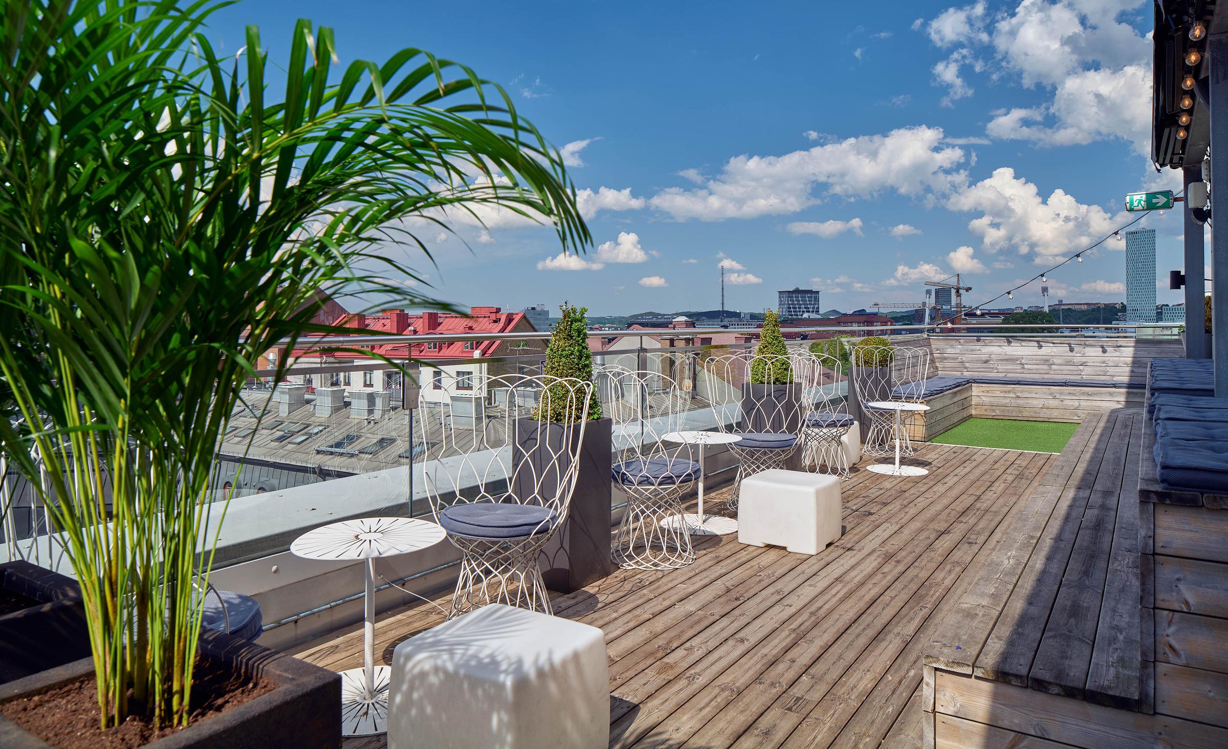 terrace at scandic rubinen in gothenburg sweden