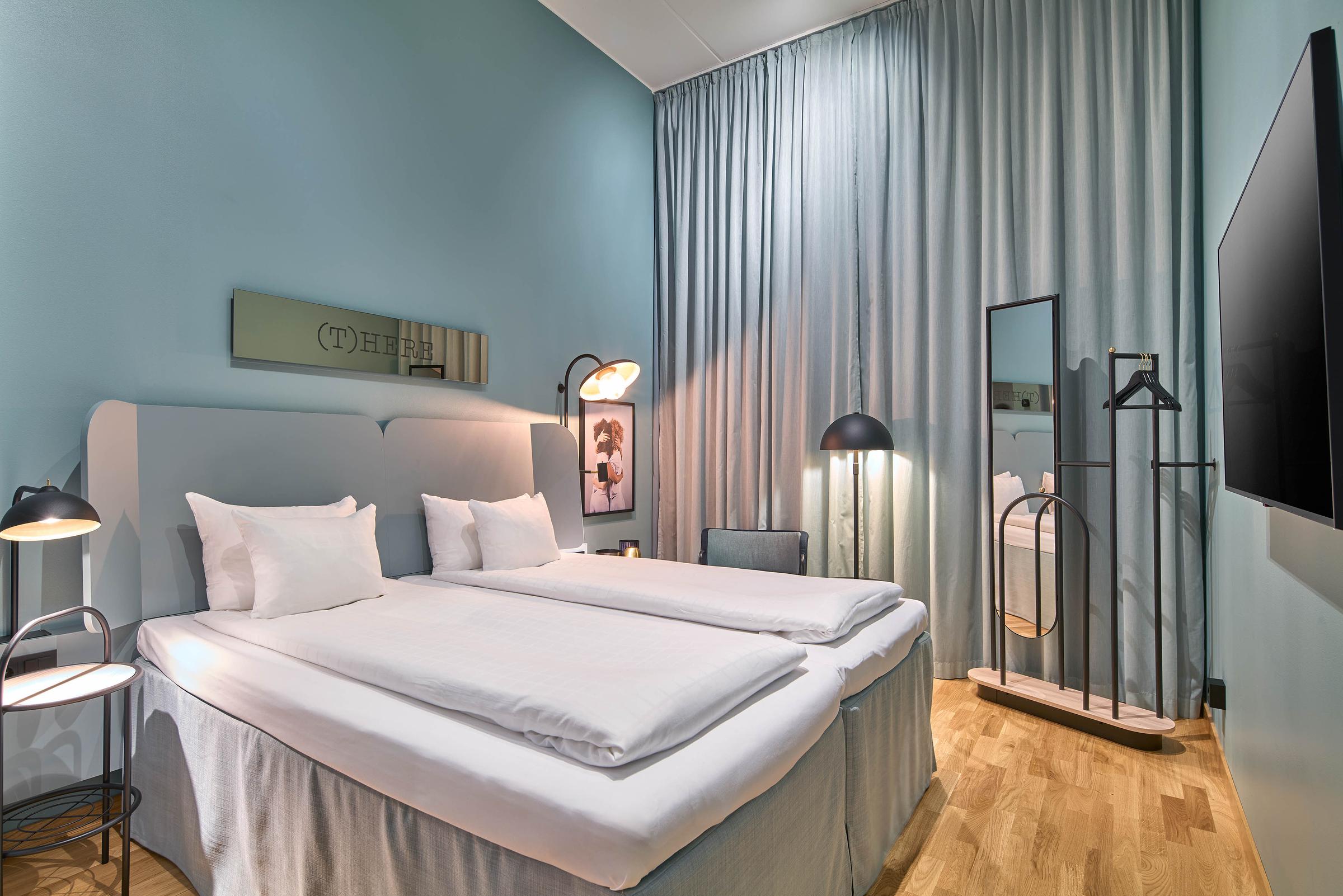 bed in standard cabin room at scandic göteborg central