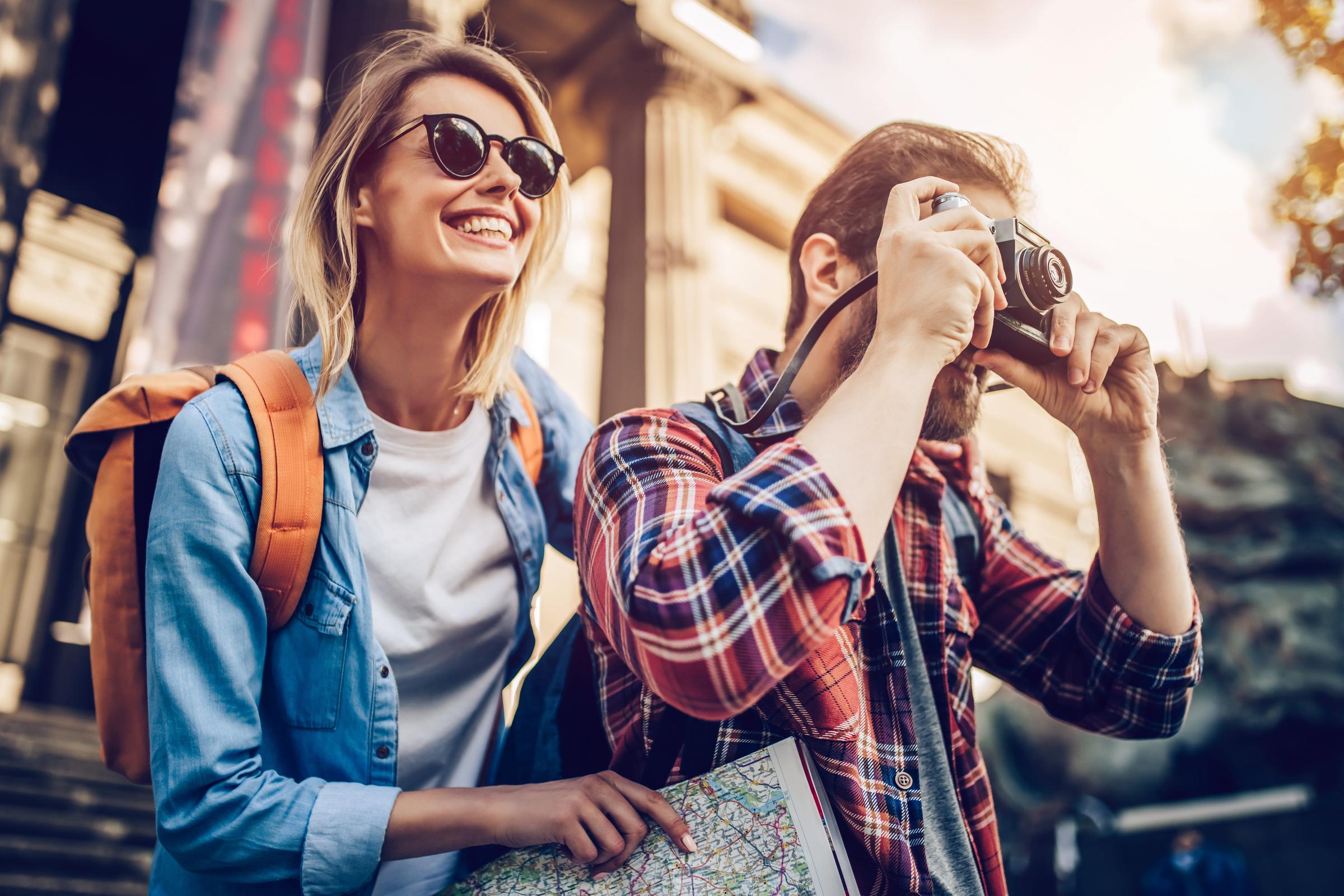 Young couple on holiday