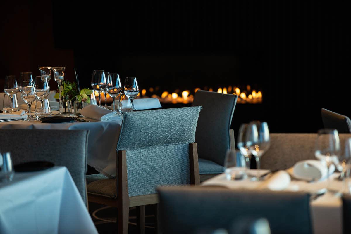 fireplace at restaurant at scandic parken in alesund