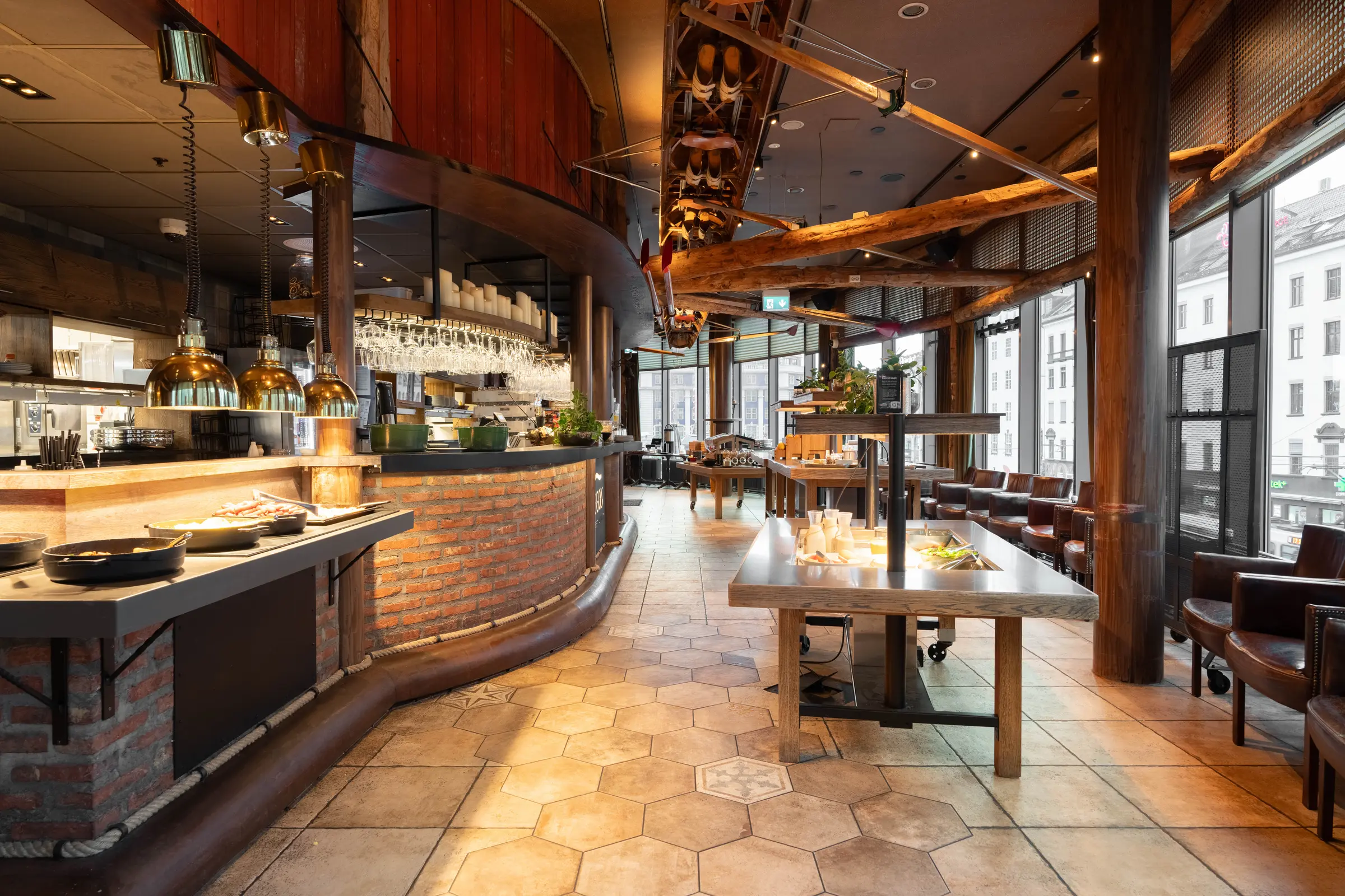 breakfast area at scandic byporten in oslo norway