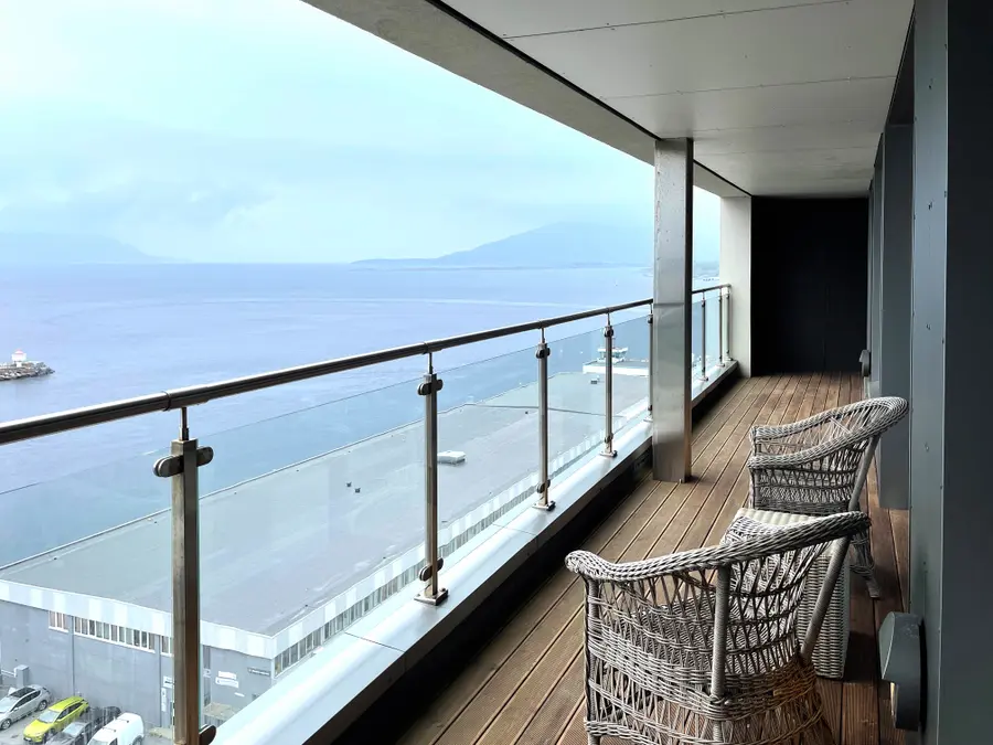 Balcony and view Presidential Suite at  Scandic Syv Søstre Sandnessjøen