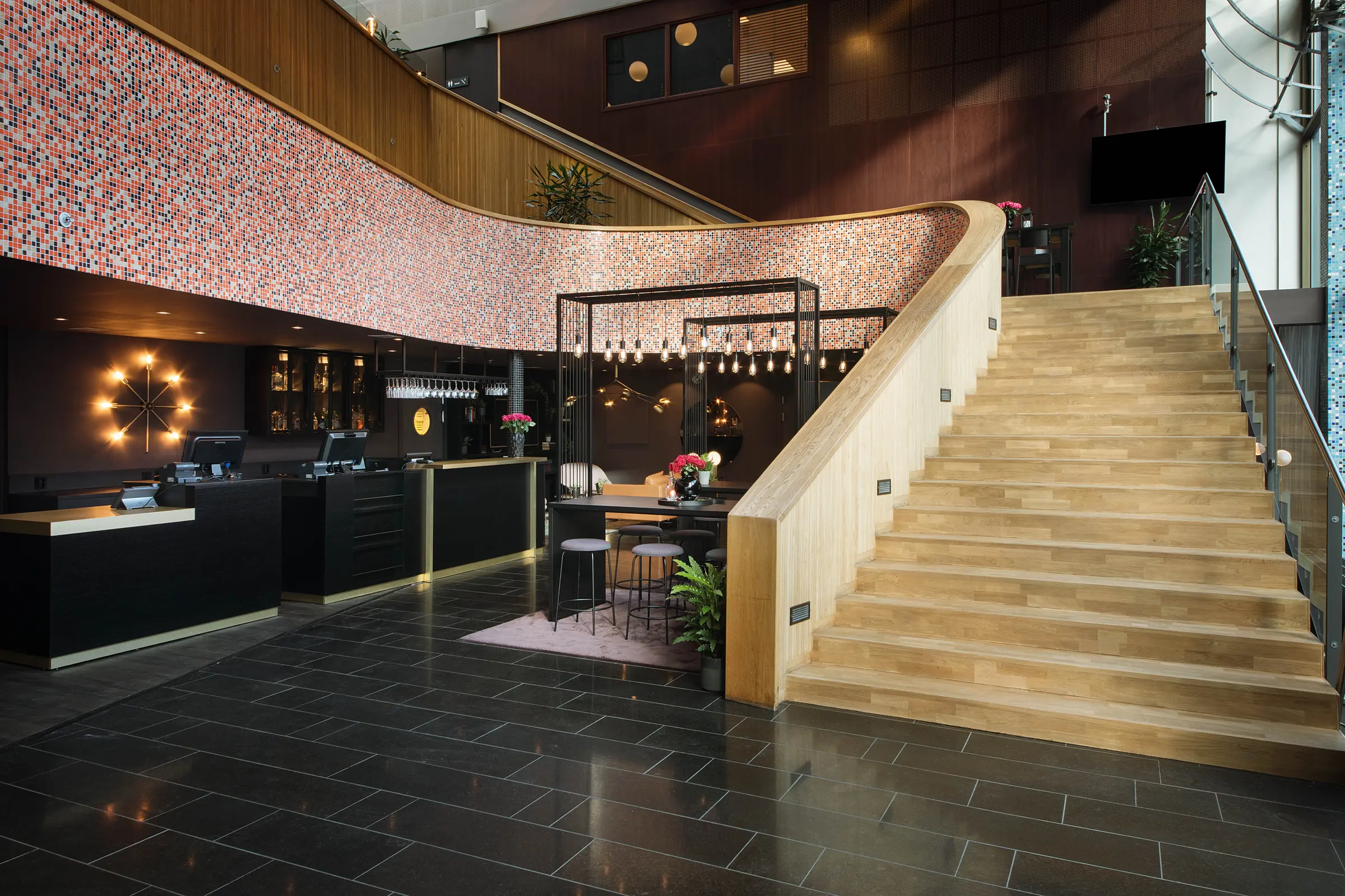 bar reception at scandic solsiden in trondheim norway