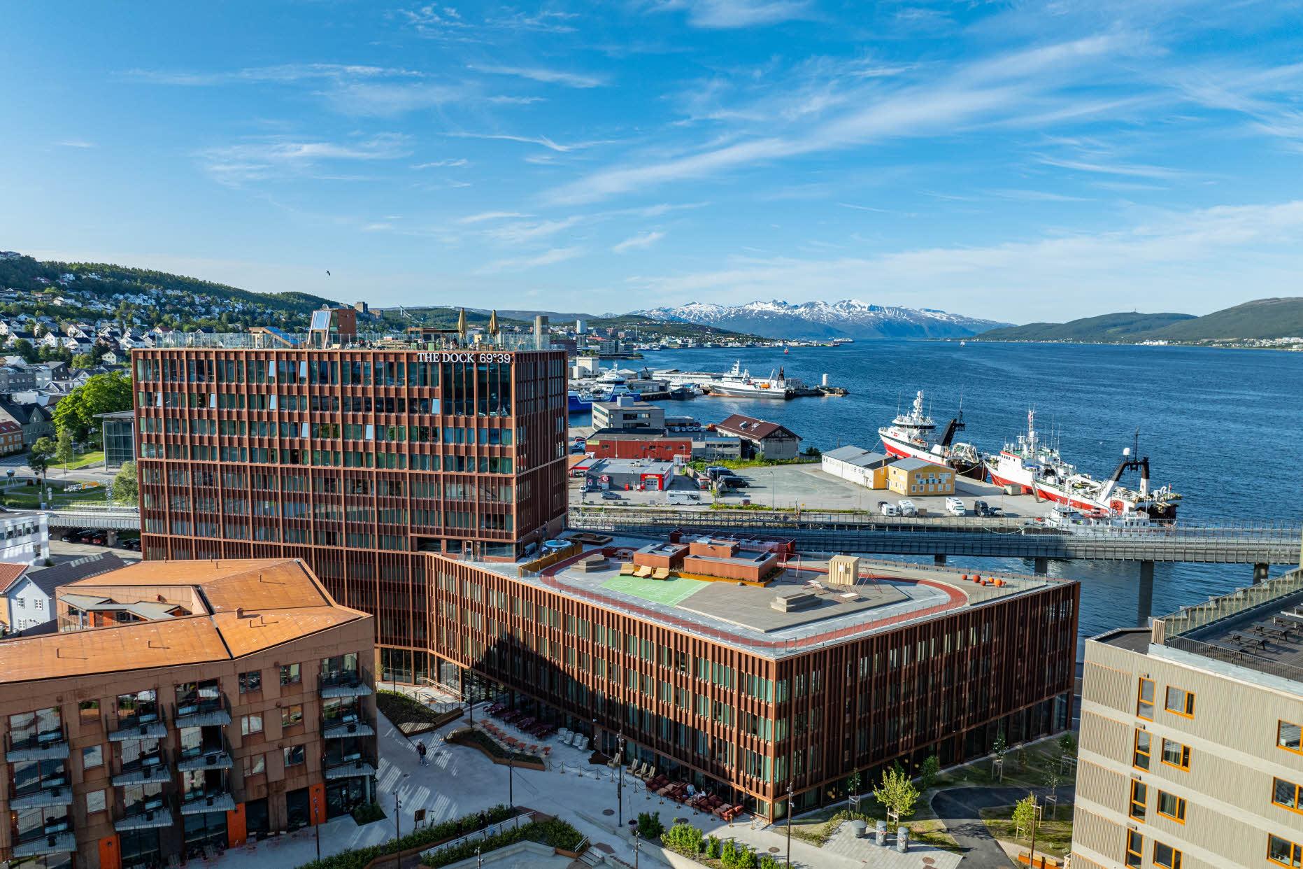 facade view of the dock by scandic in tromso norway