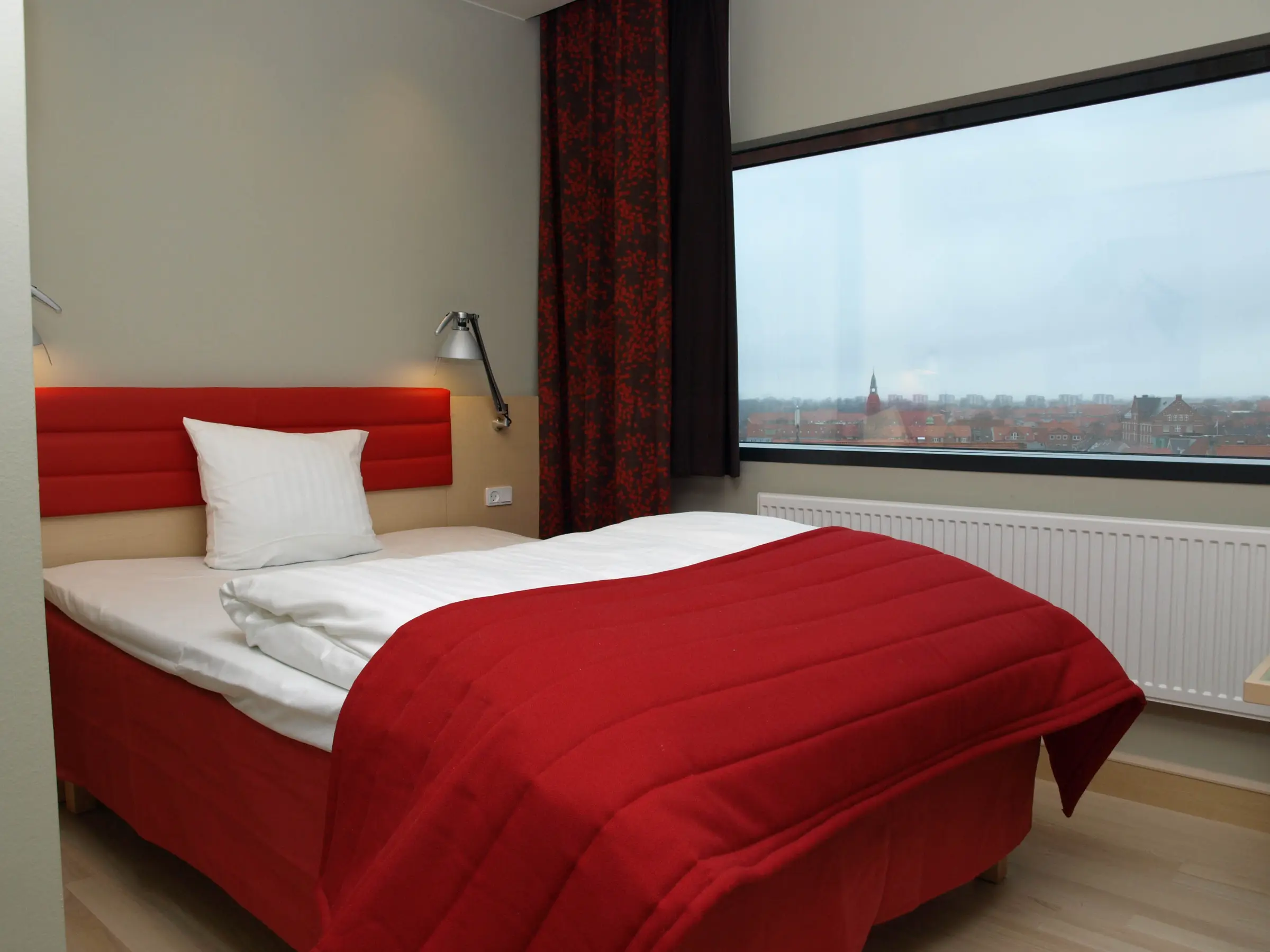 bed in single room at Scandic Olympic in Esbjerg