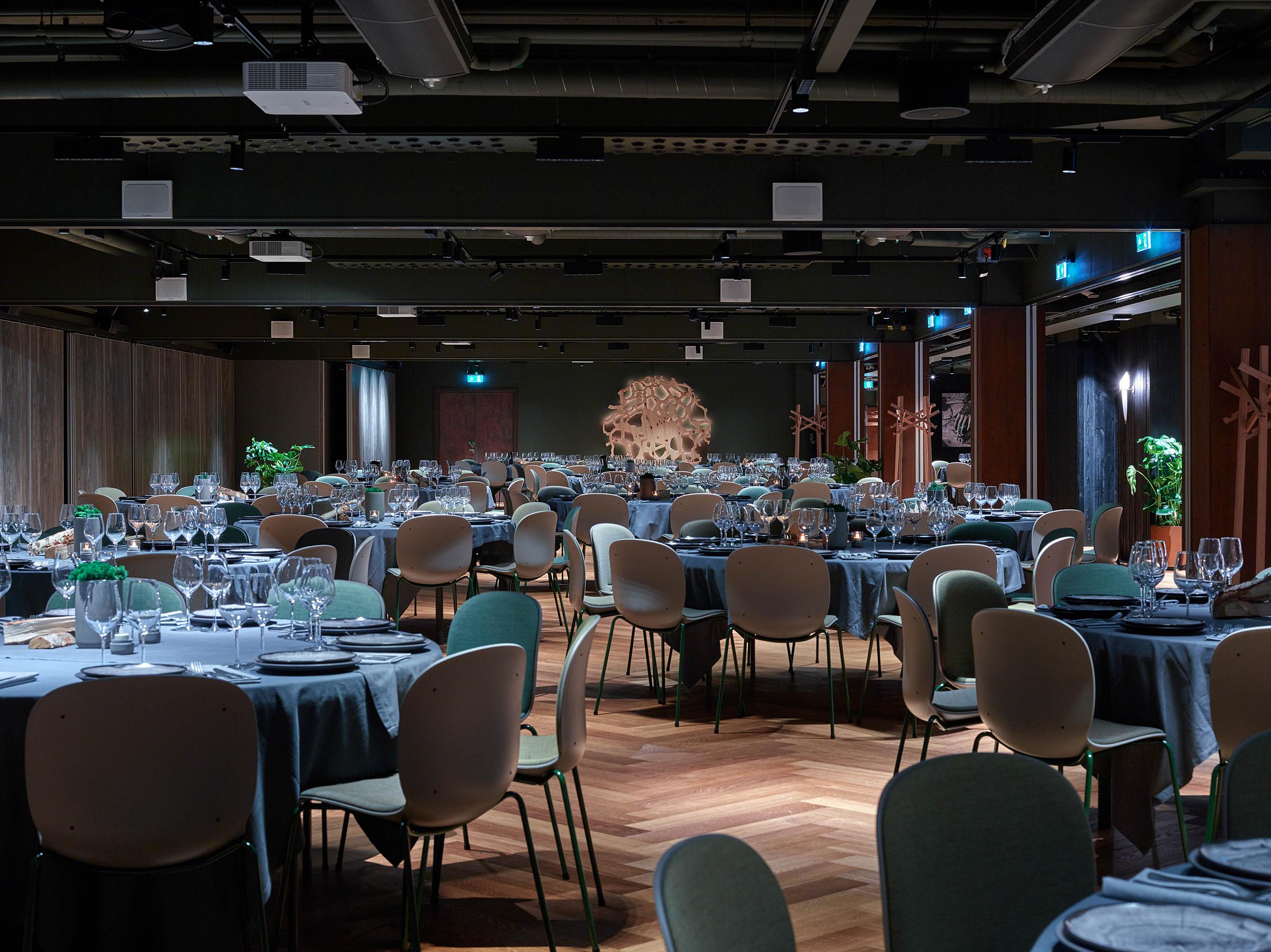 dinner set up at roots