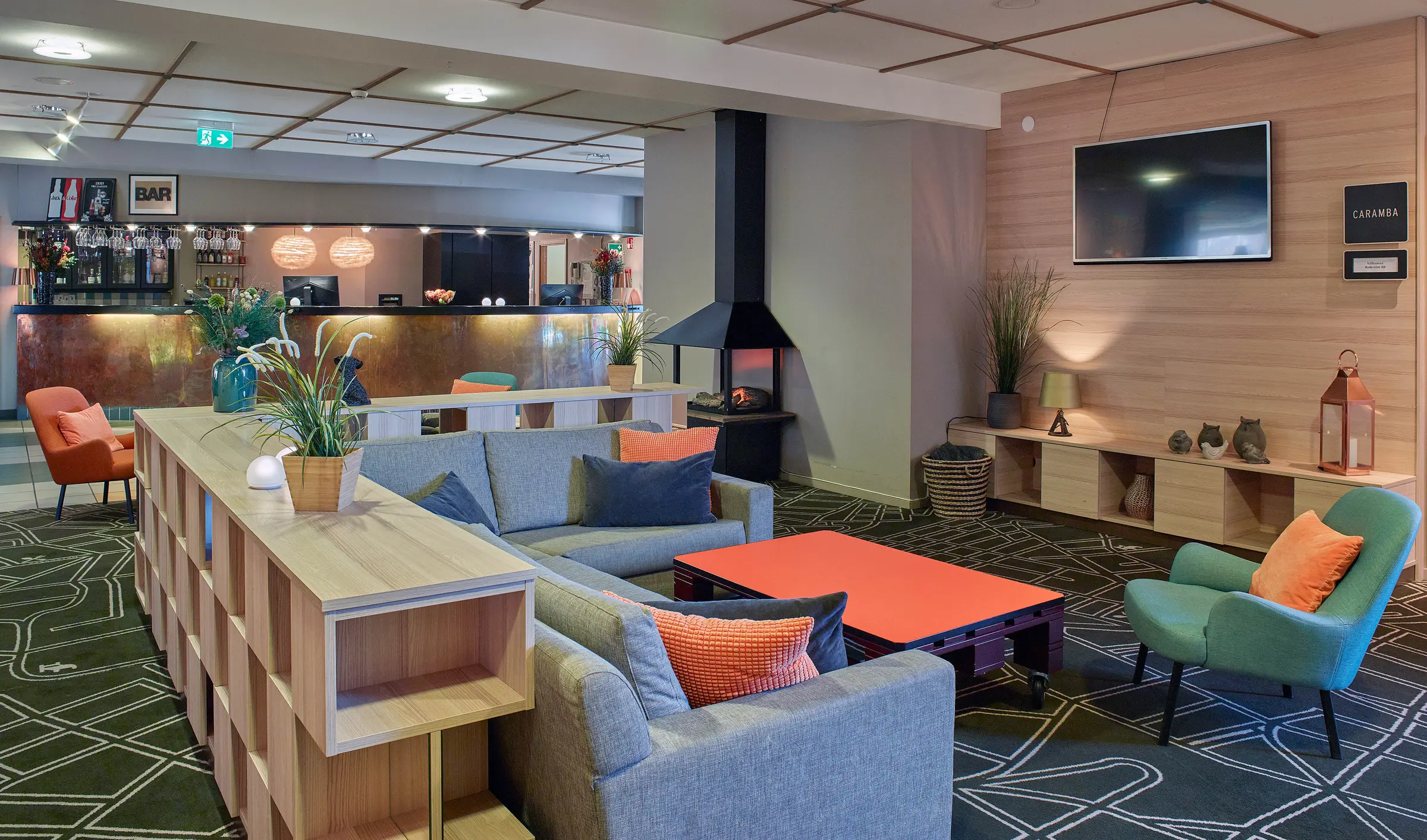 reception and lobby at scandic vaxjo in vaxjo