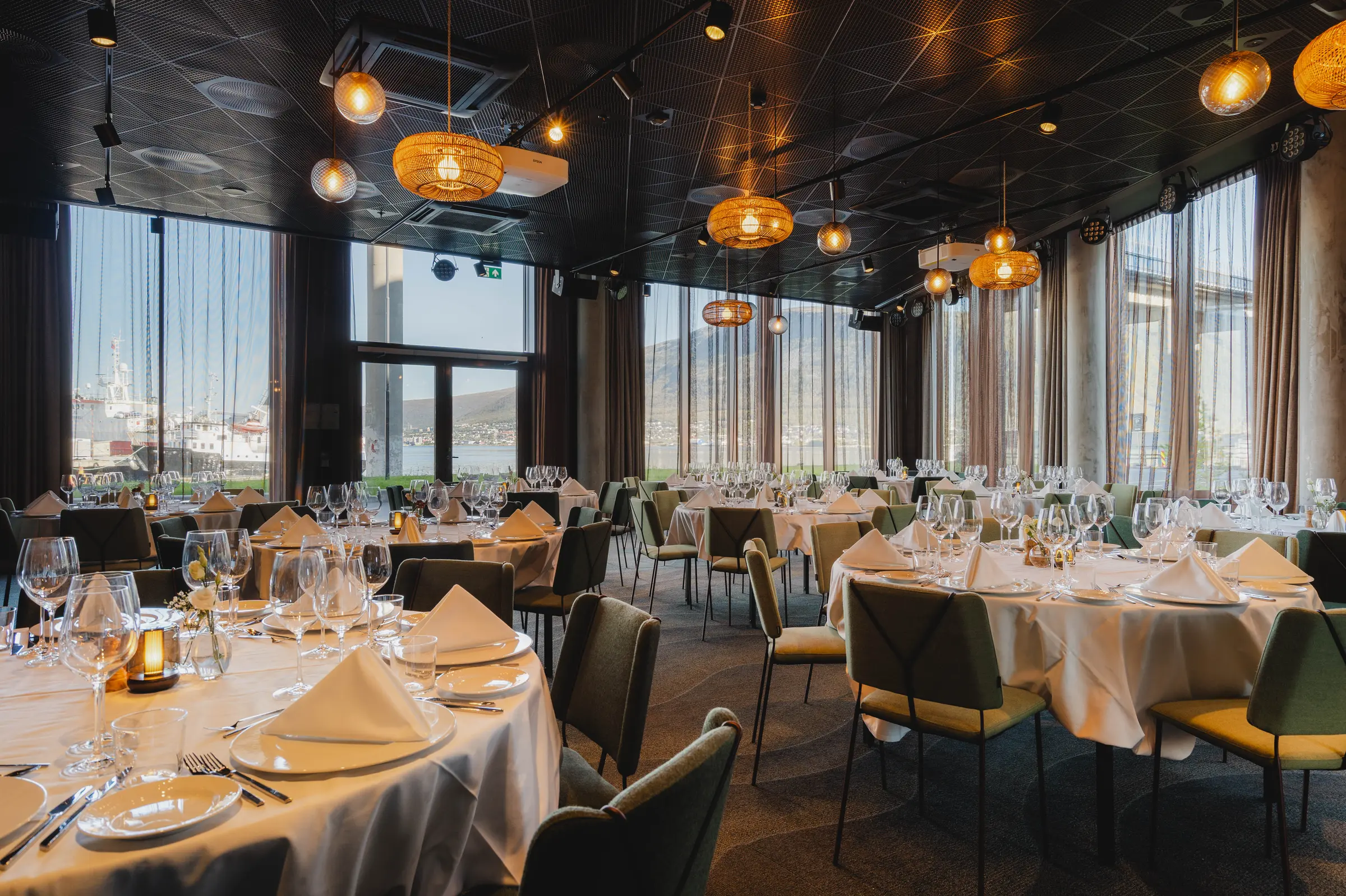 ballroom banquet, dockyard hall 3 at dock 6939 by scandic in tromso norway