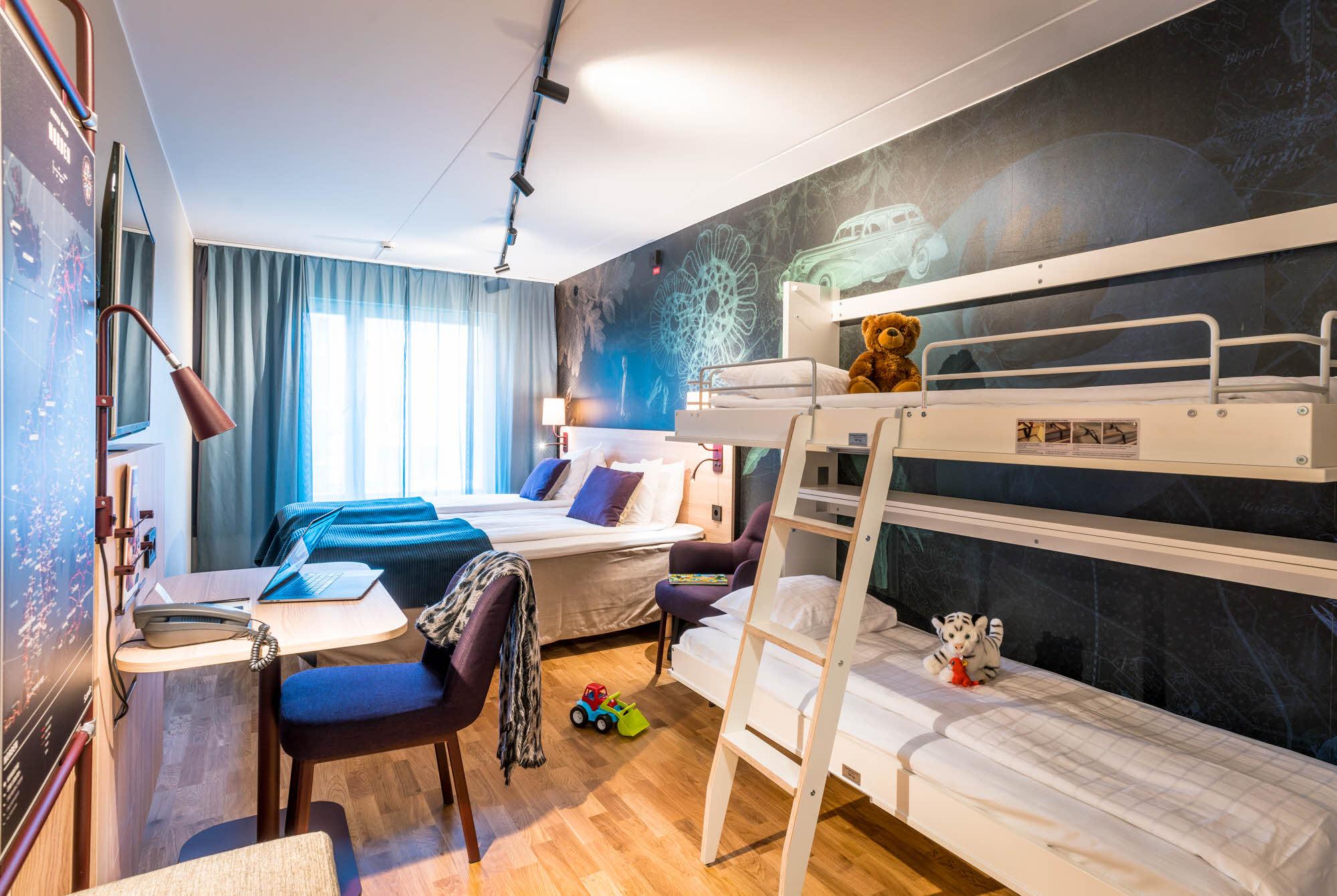 Overview of Standard Family Four room at Scandic Kungens Kurva in Stockholm