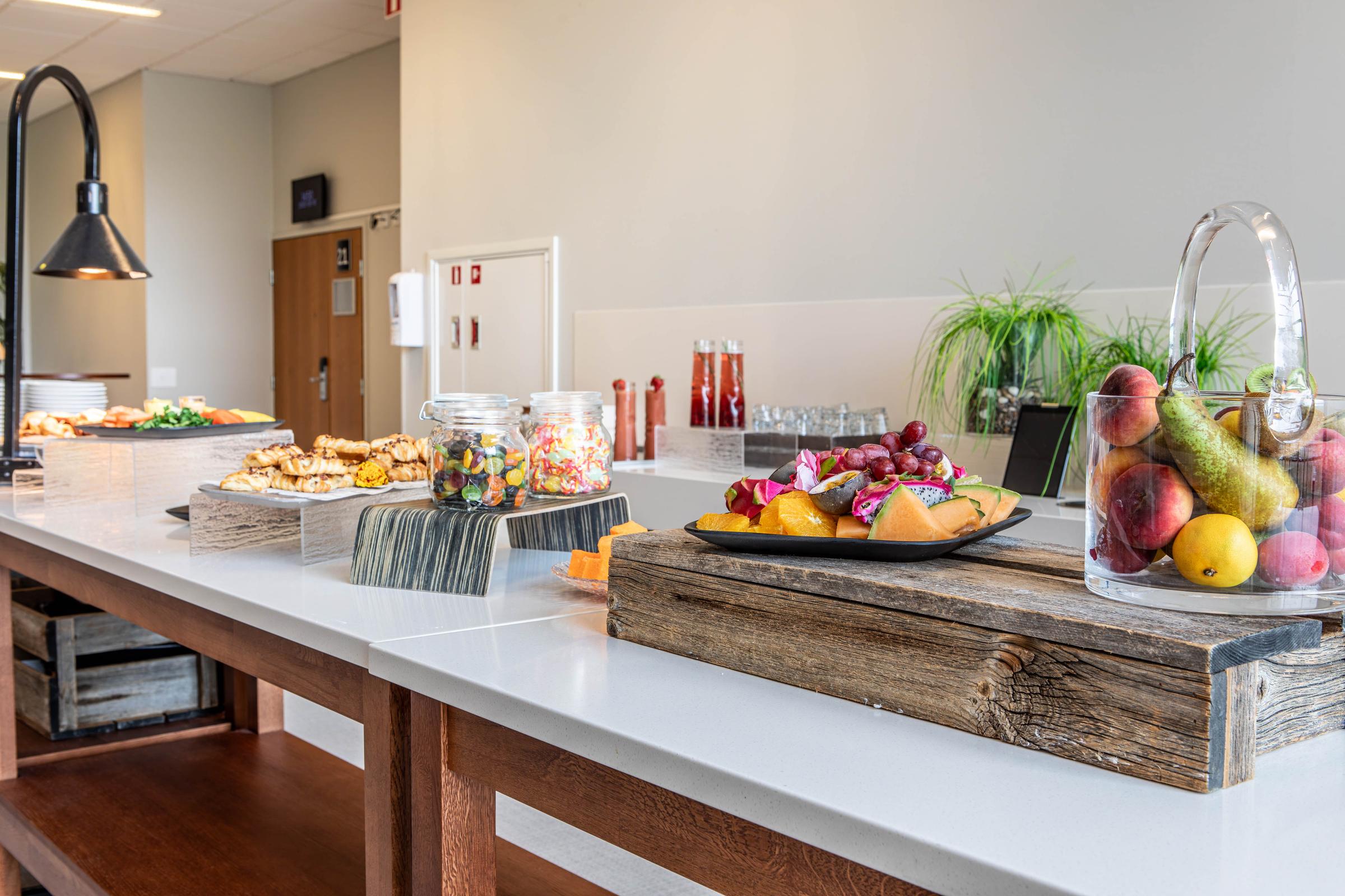 conference buffet area at scandic helsinki aviacongress
