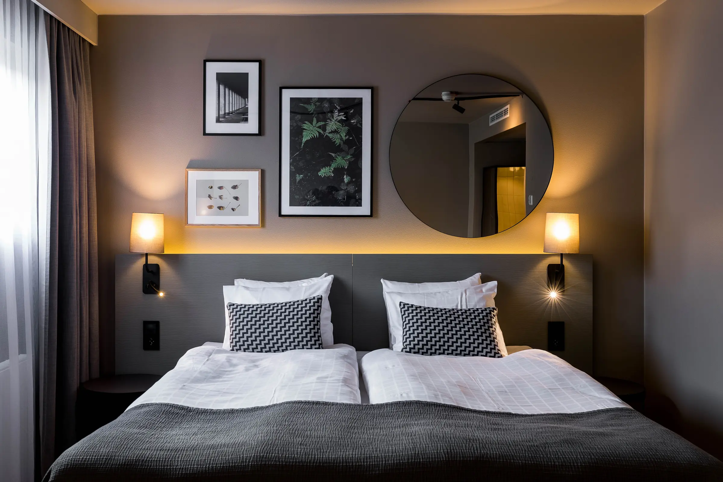 Bed in room at Scandic Park in Stockholm