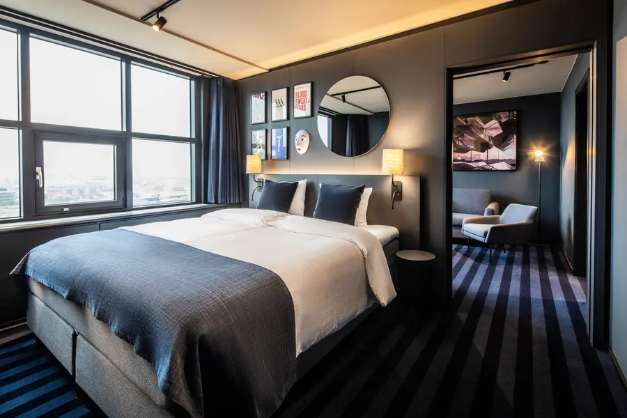 double bed in room master suite