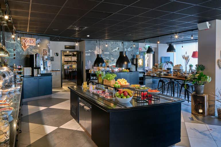 breakfast area at scandic sodertalje