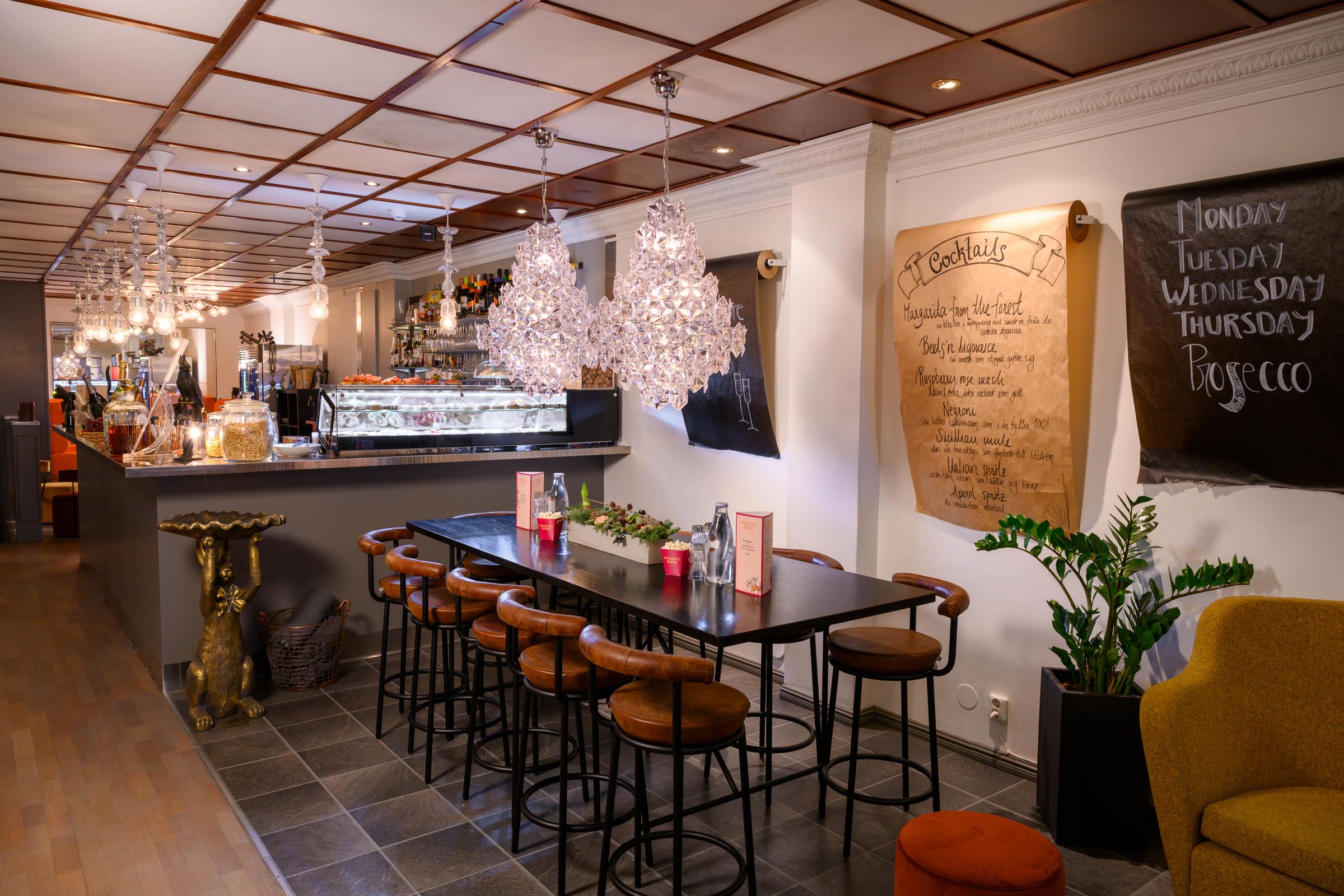prosecco bar at scandic varnamo in sweden