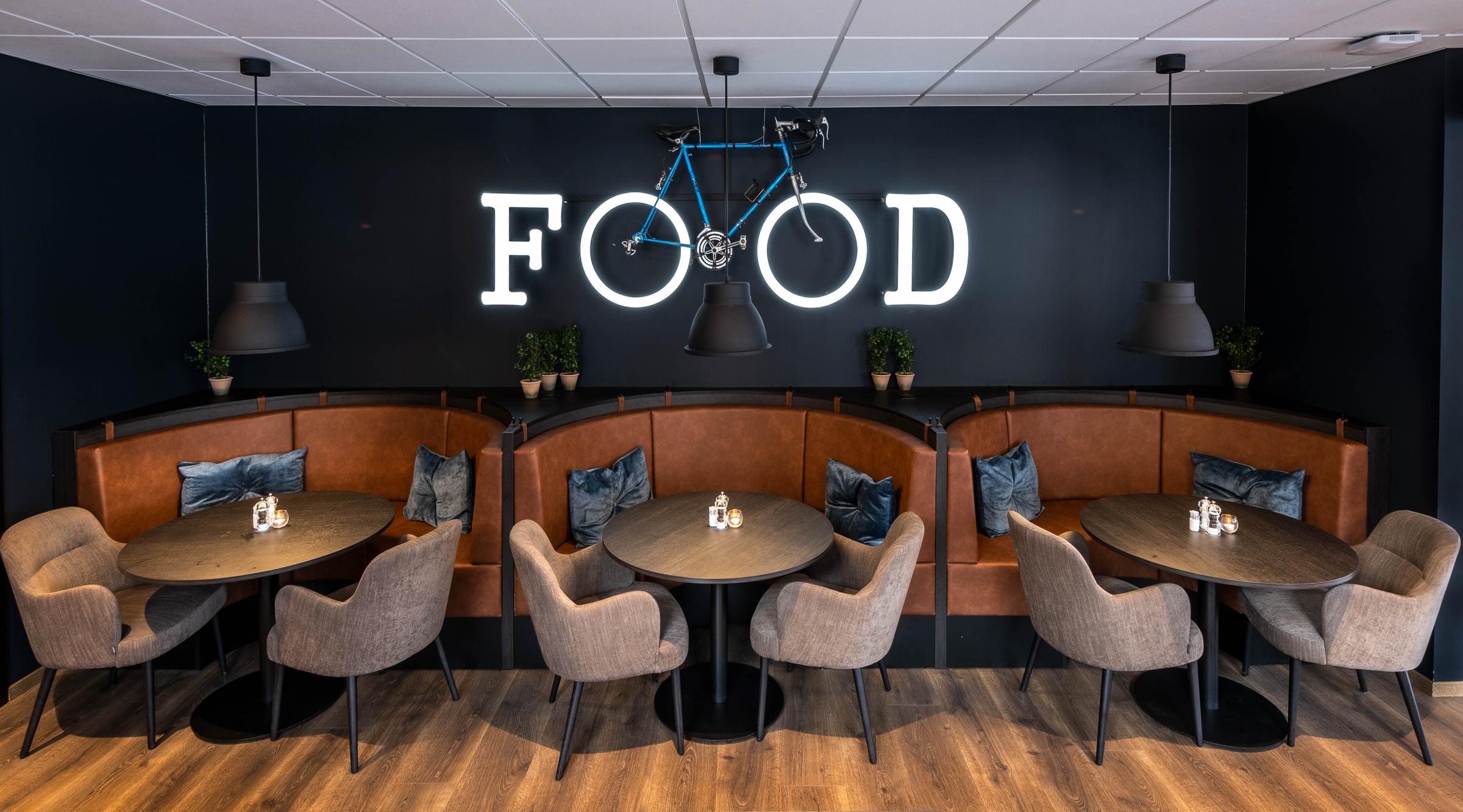 restaurant sign at scandic harstad in norway
