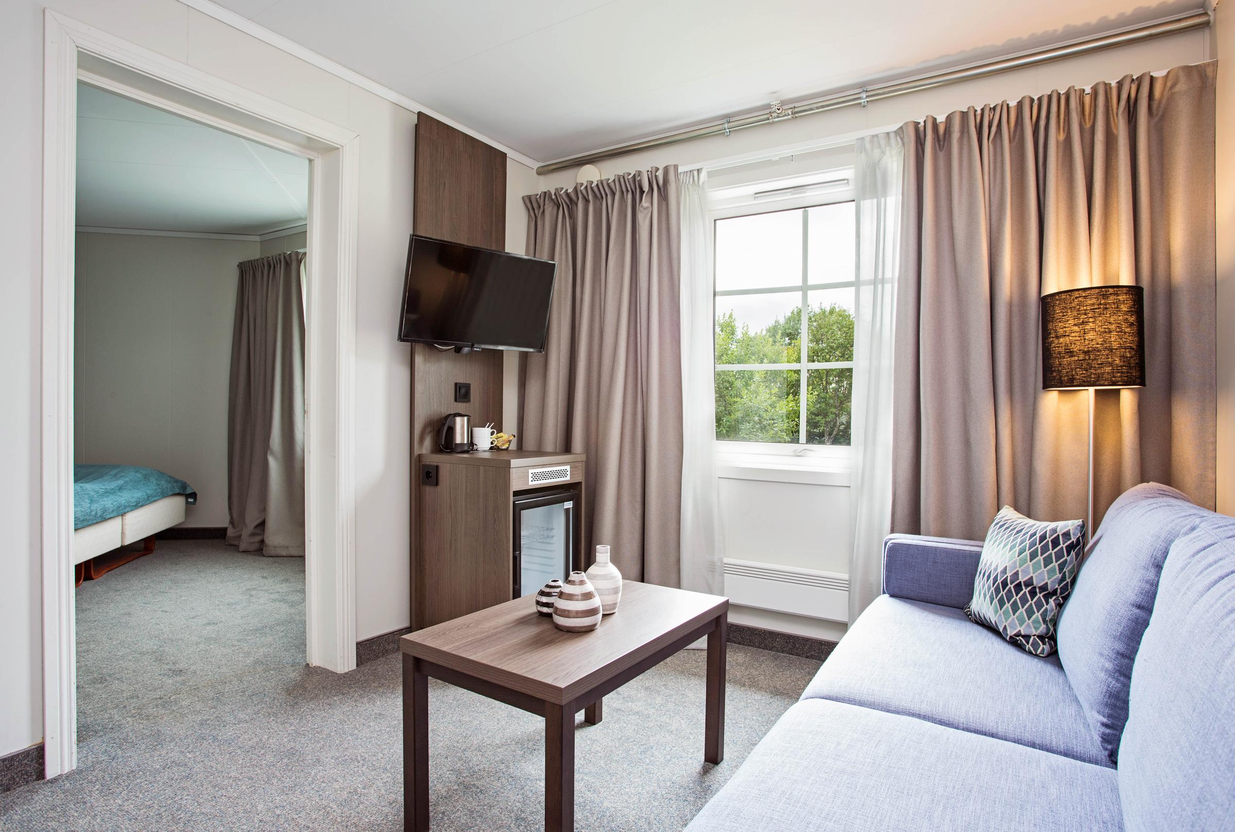 Living room in Junior Suite Scandic Leknes Lofoten