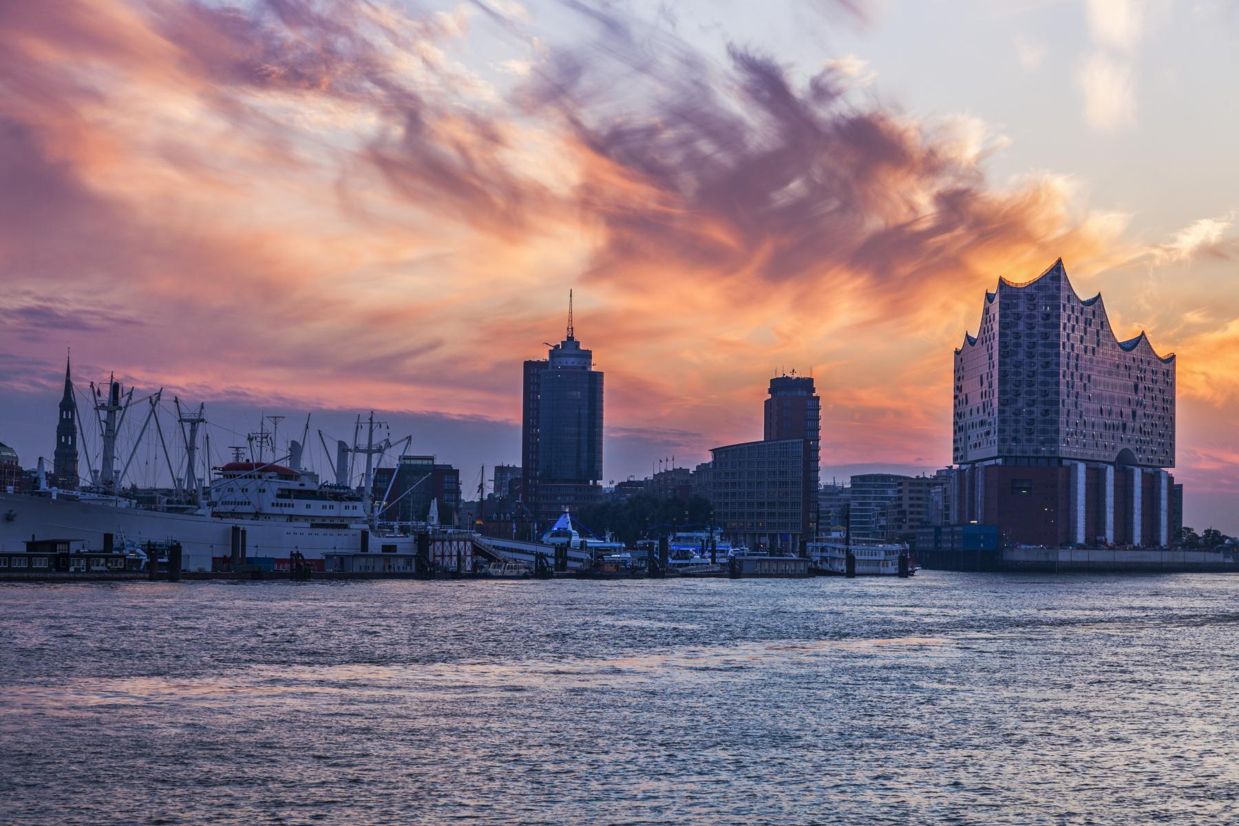 Hamburg city harbor water