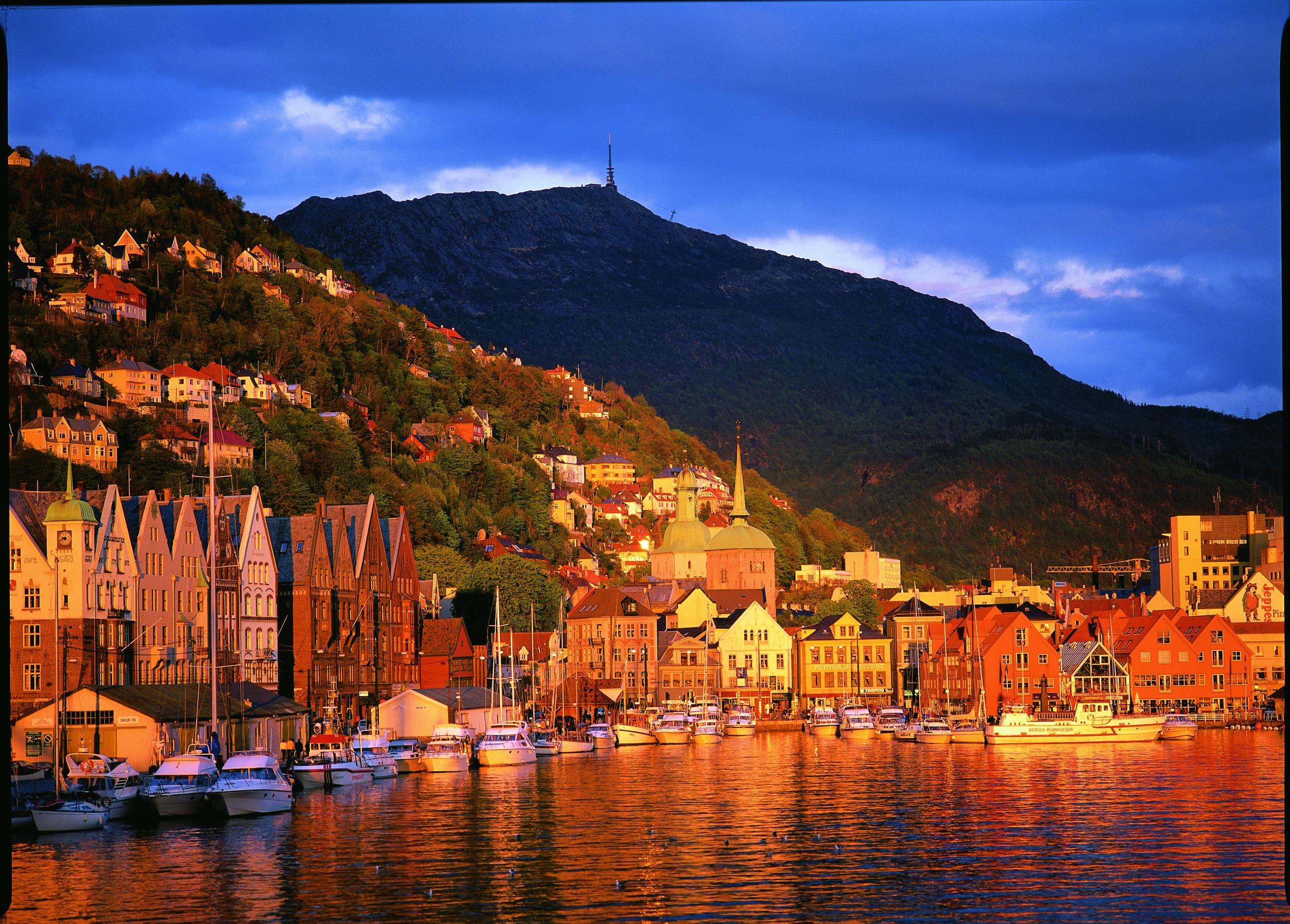 Bergen city sunset