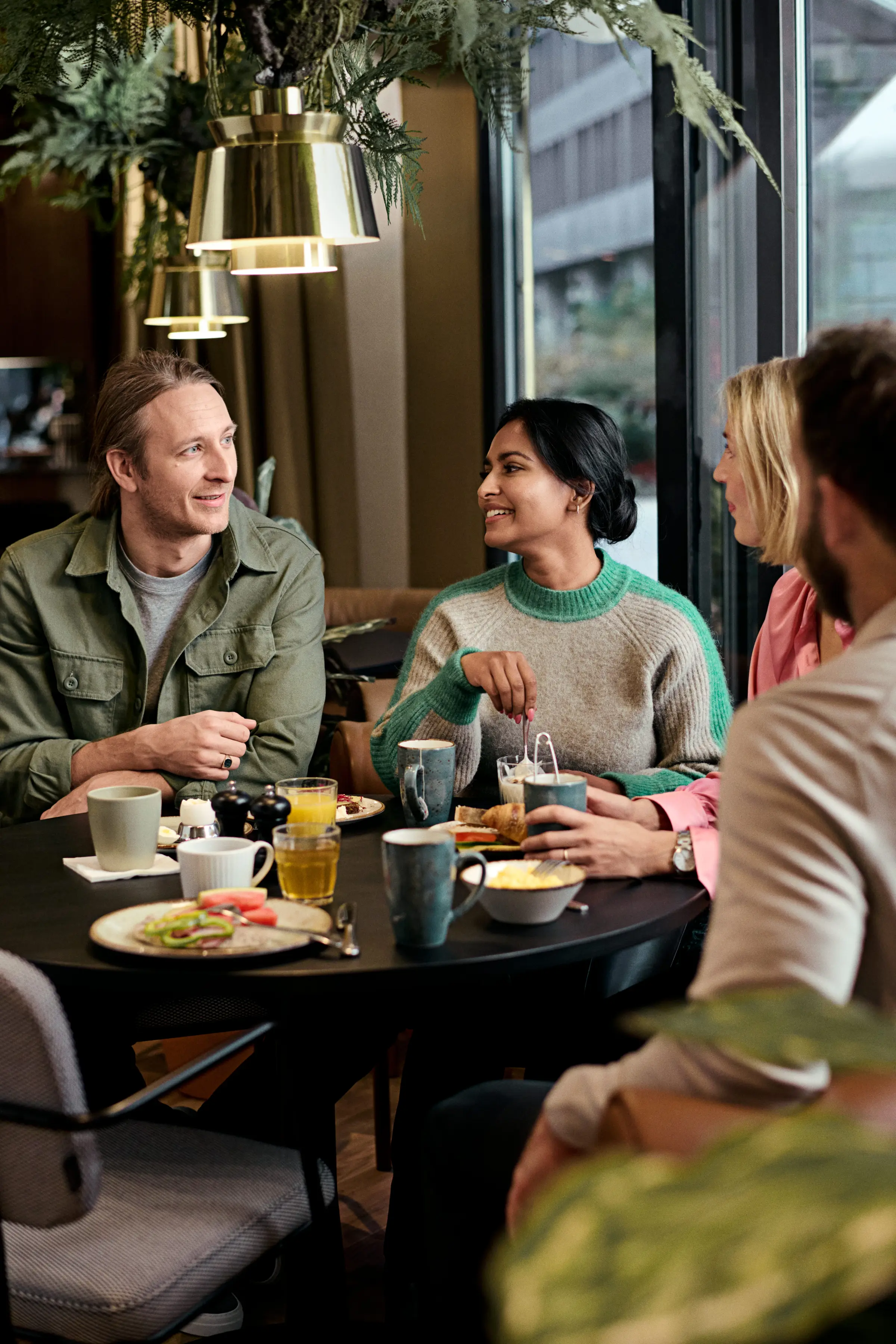 Group of people having brakfast