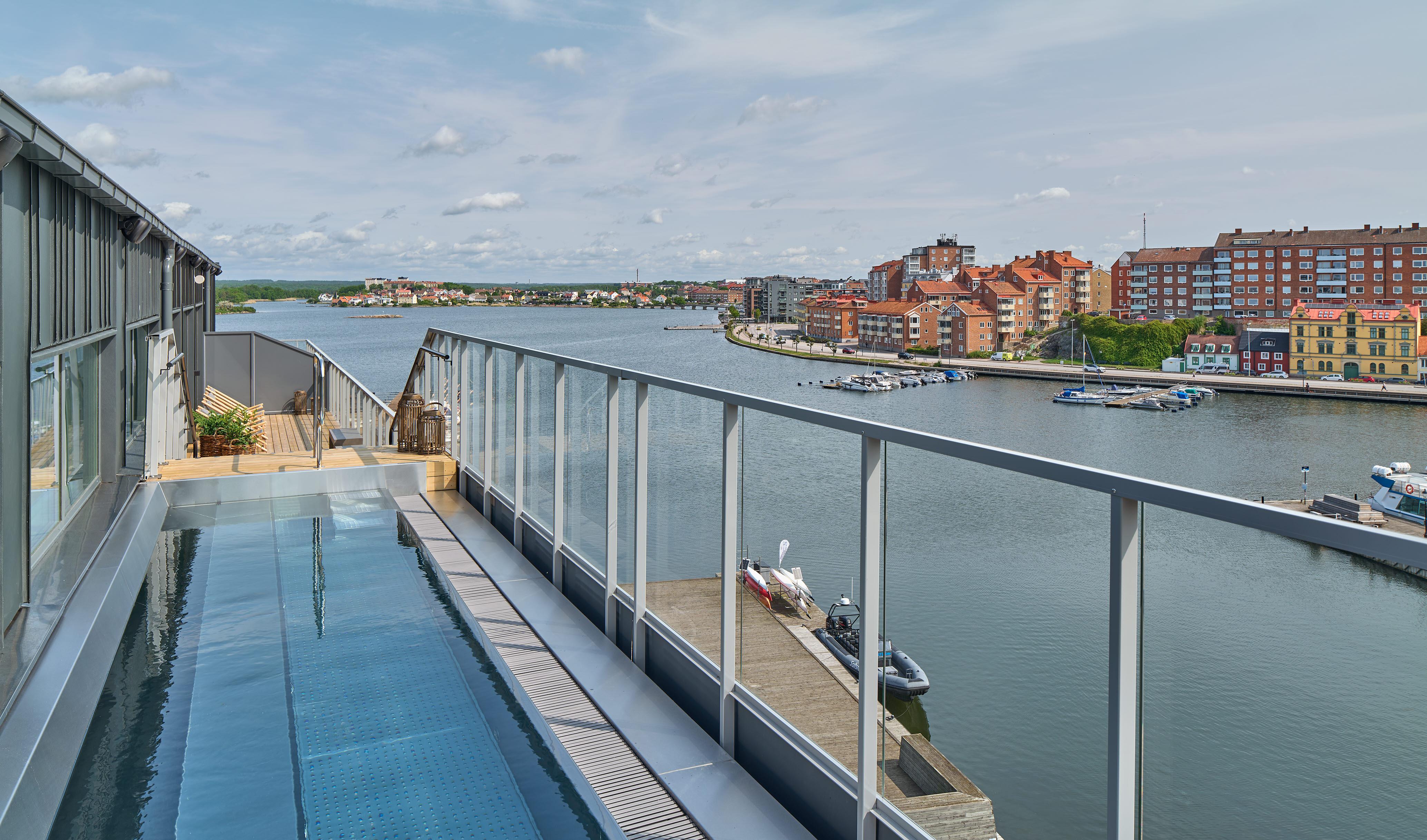 outdoor pool area at scandic karlskrona