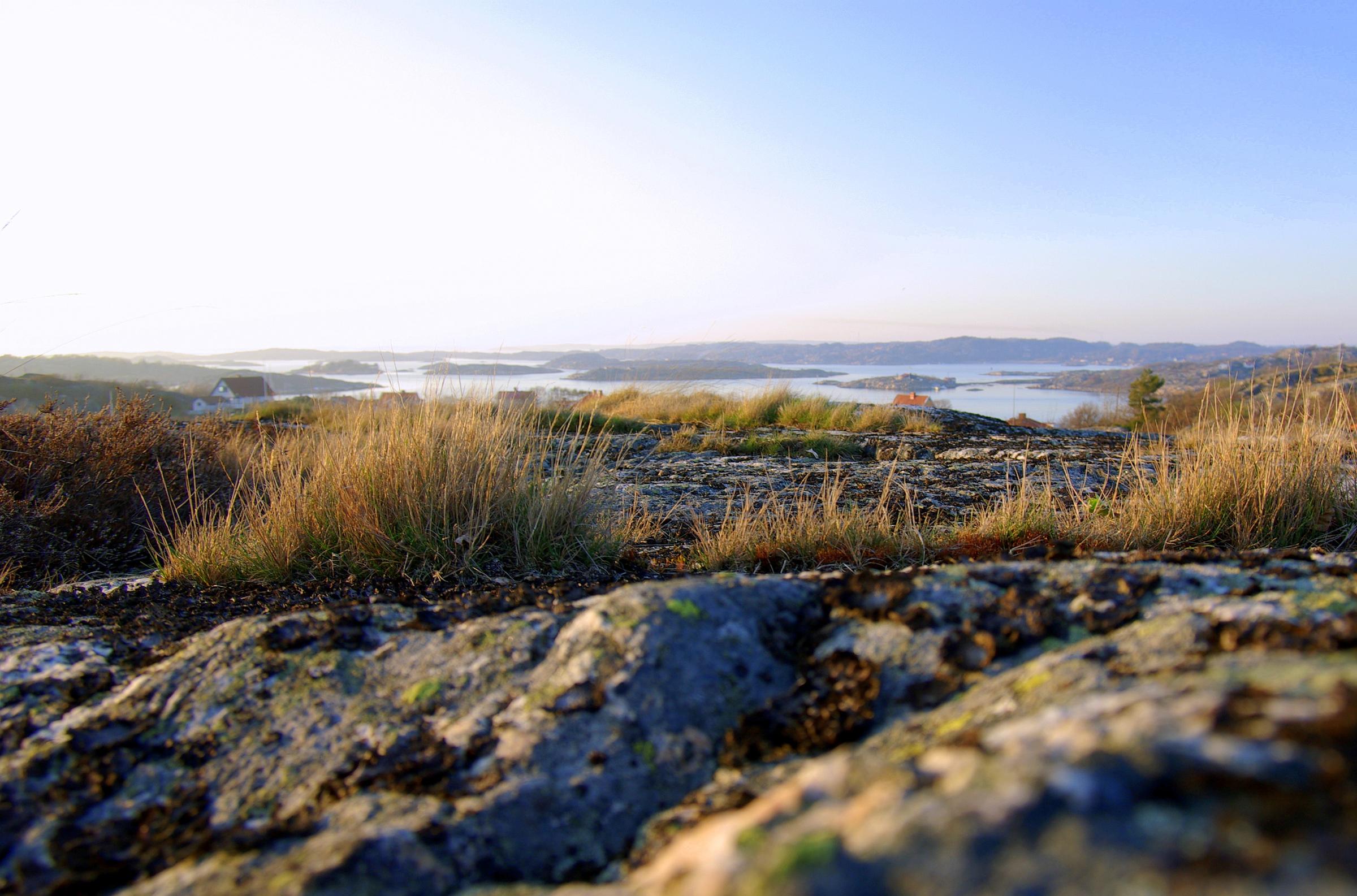 Gothenburg in Sweden. Granite hills and view over the archipelago.
