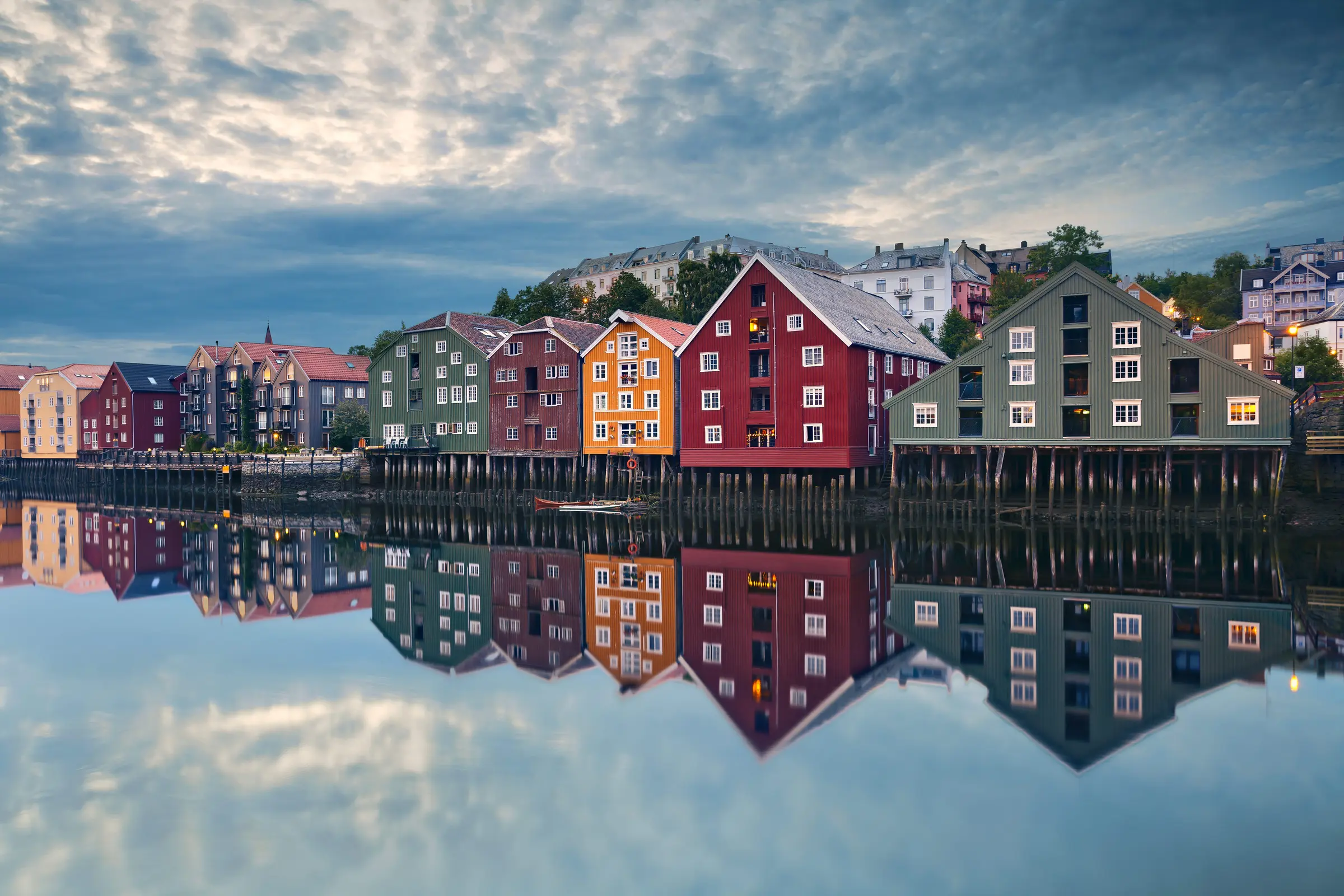 Houses, Row, Harbor