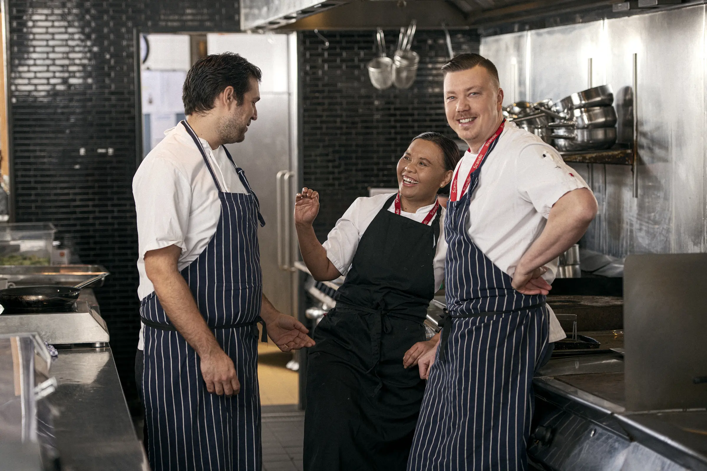 Team members in the kitchen