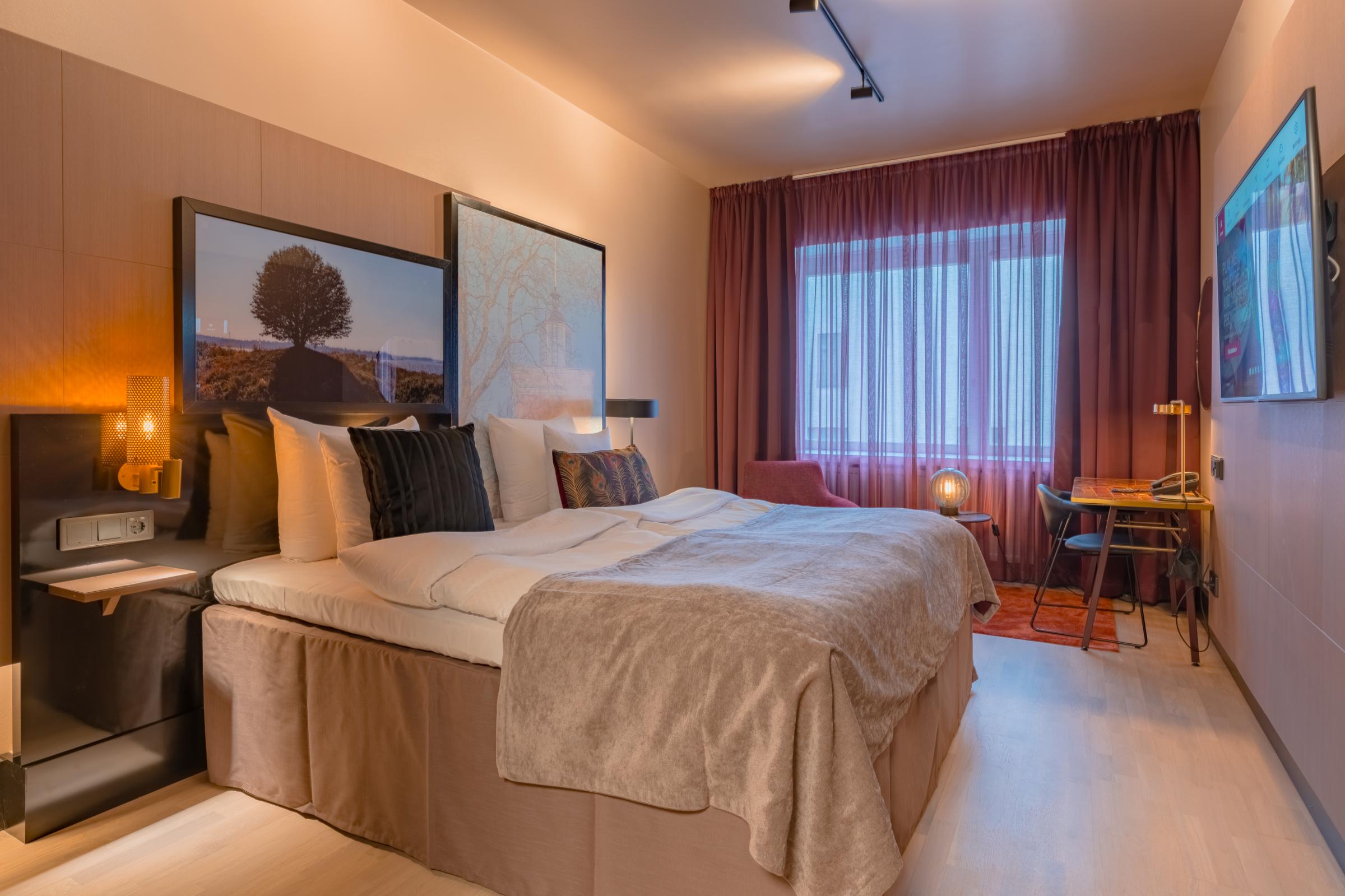bed in king room at marski by scandic