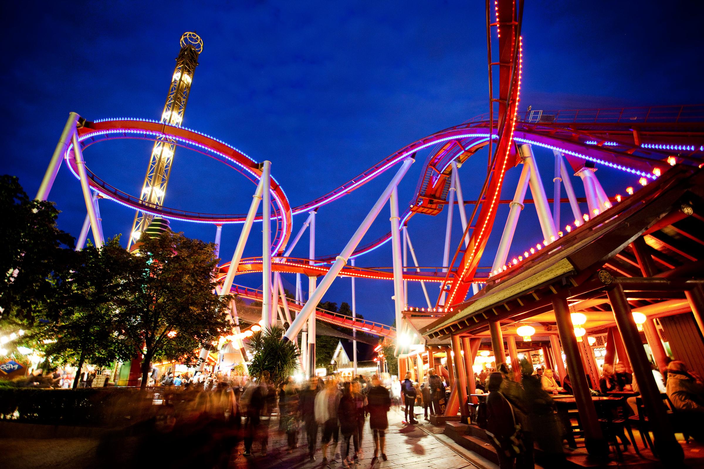 Rollercoaster in Tivoli in Copenhagen