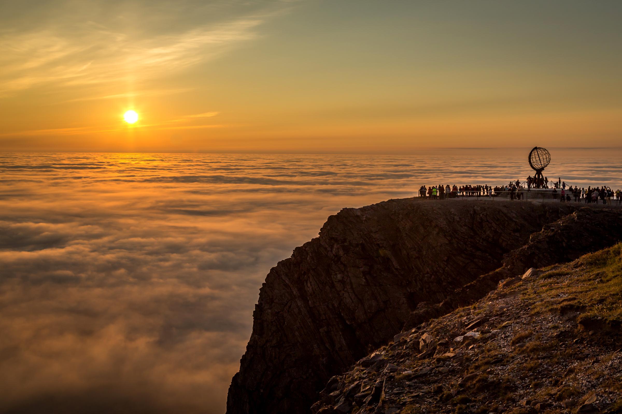Midnight sun North cape Norway
